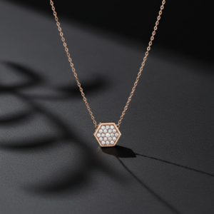 Pendentif Hexagone plaqué or