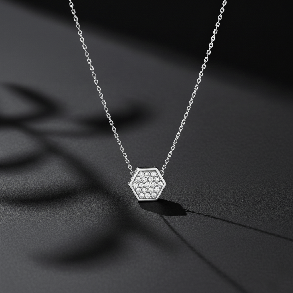 Pendentif Hexagone plaqué or – Image 3