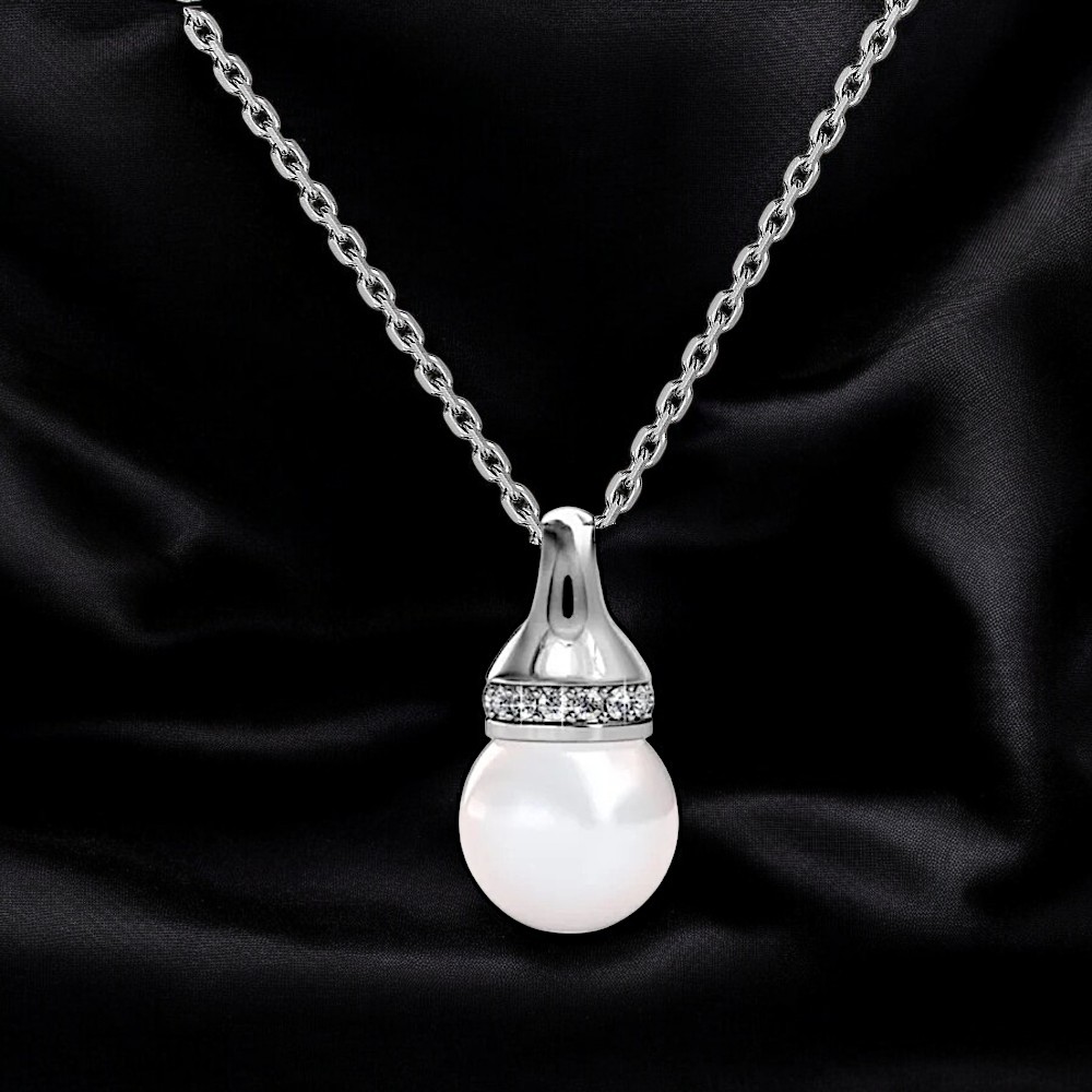 Pendentif Millenia or blanc