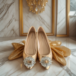 Ballerine pointue  champagne et strass