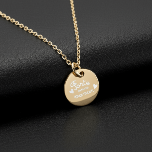 Pendentif prégravé forte comme maman -15 mm
