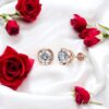 Parure solitaire plaqué or rose – Image 3