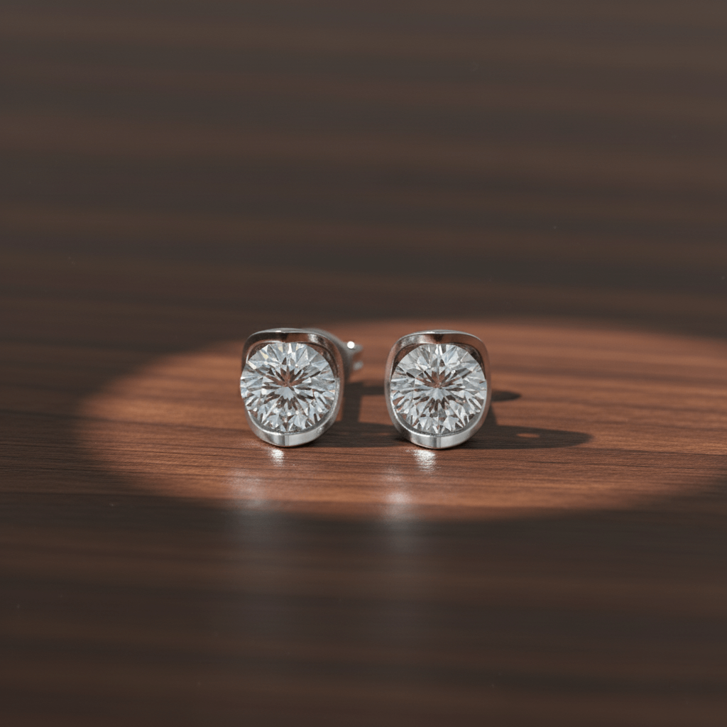 Clous d'oreille Klara or blanc – Image 2