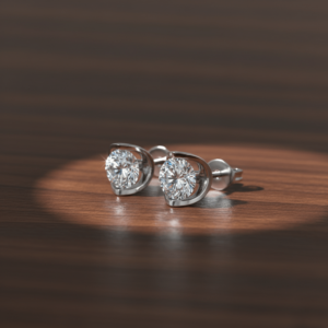 Clous d'oreille Klara or blanc