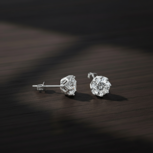 Clous d'oreille Solitaire Or Blanc