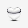 Charm coeur plein or blanc 18k