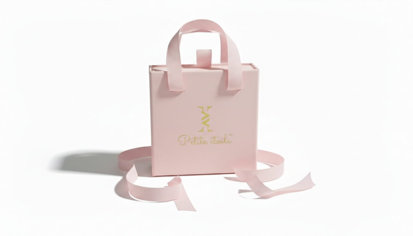 Ensemble cadeau Rose pour bijoux enfant + carte de voeux
