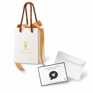 Sac cadeau bijou blanc+ carte de voeux