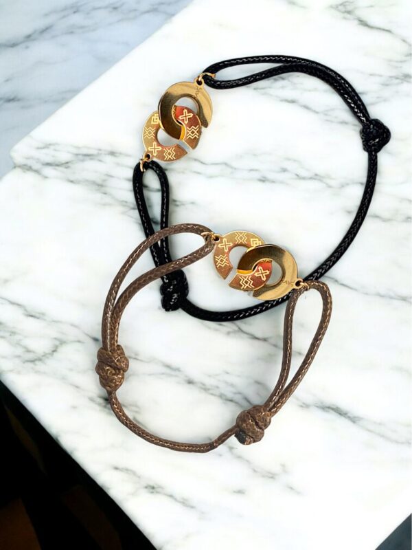 Bracelet couple ajustable Aban en or plaqué – Image 2