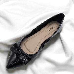 Ballerine Noire vernie à noeud