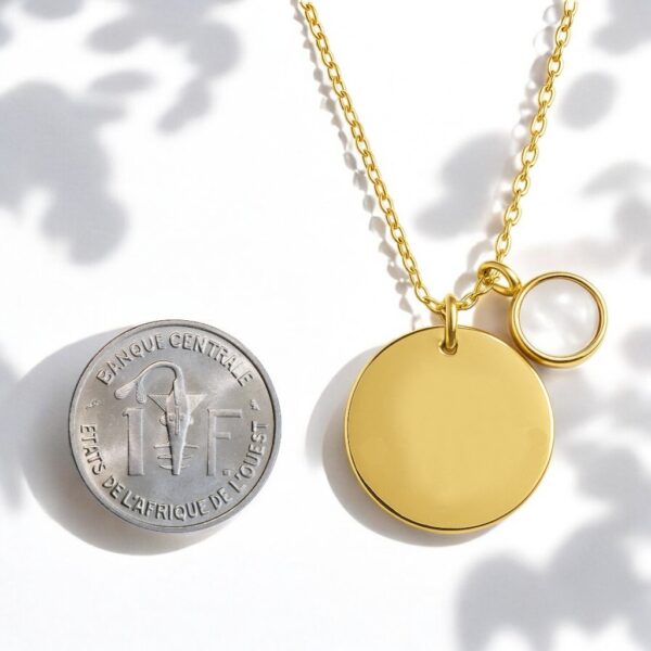 Pendentif prégravé "Forte" et médaillon en nacre -forte comme maman – Image 3