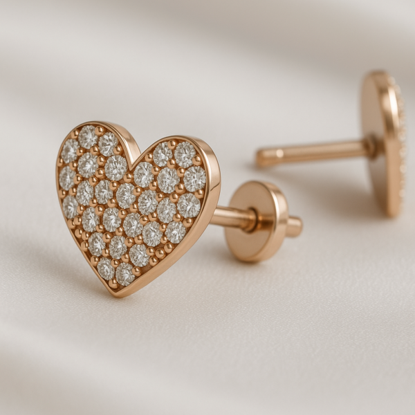 Clous d'oreille Heather Or rose – Image 2