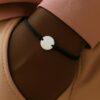 Bracelet Liam- pastille Acier & cordon fin ajustable – Image 2