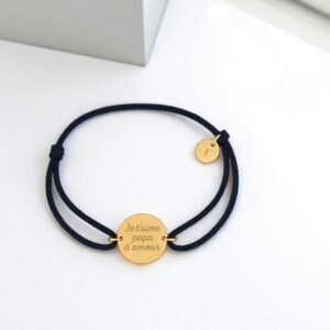 Bracelet Ethan- pastille plaqué or 18