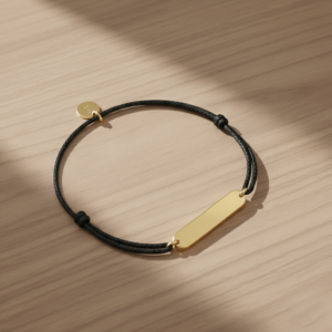 Bracelet Kelyan- barre Or plaqué & cordon ajustable