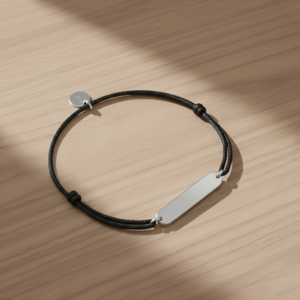 Bracelet Kelyan- barre Acier & cordon ajustable