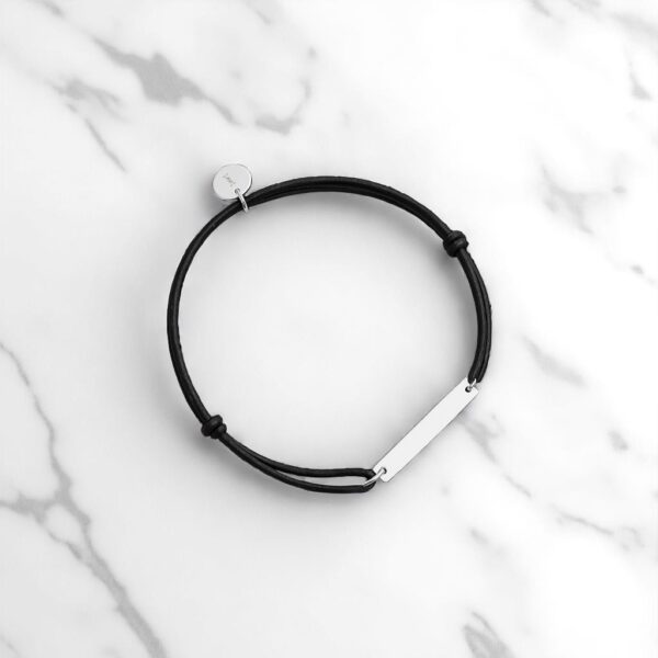 Bracelet Matéo- barre acier & cordon ajustable – Image 2