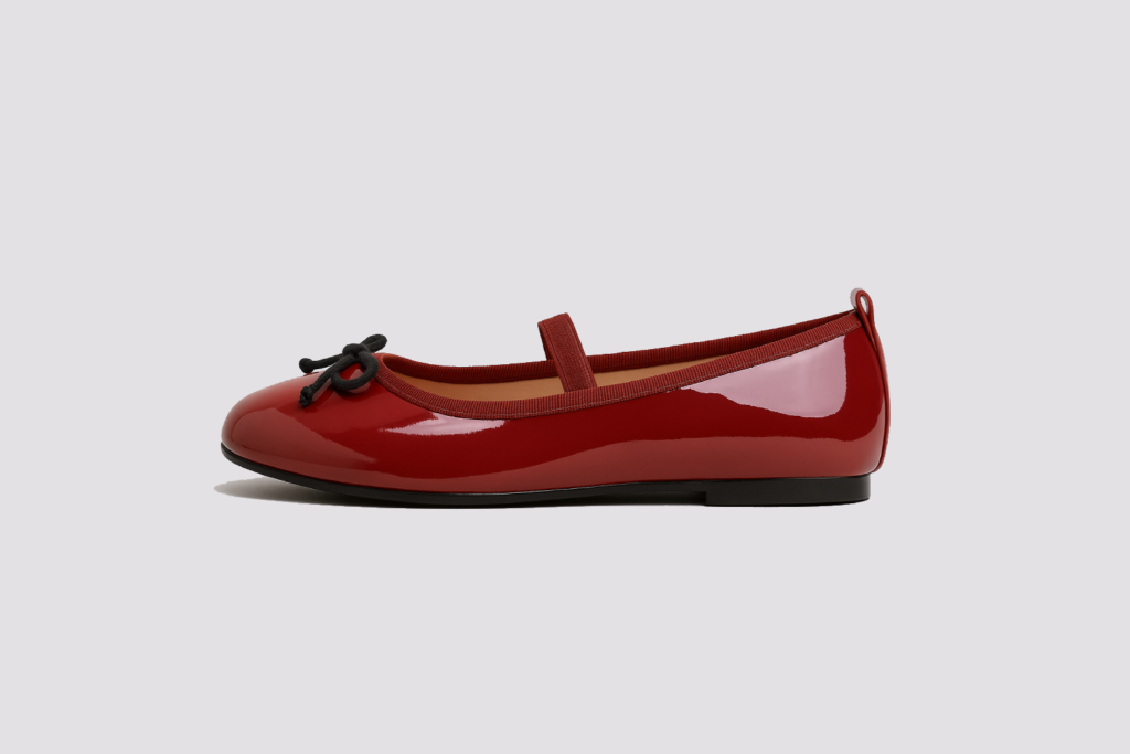 Ballerines fillette sankofa rouge verni