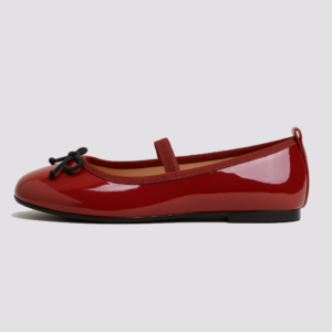 Ballerines fillette sankofa rouge verni