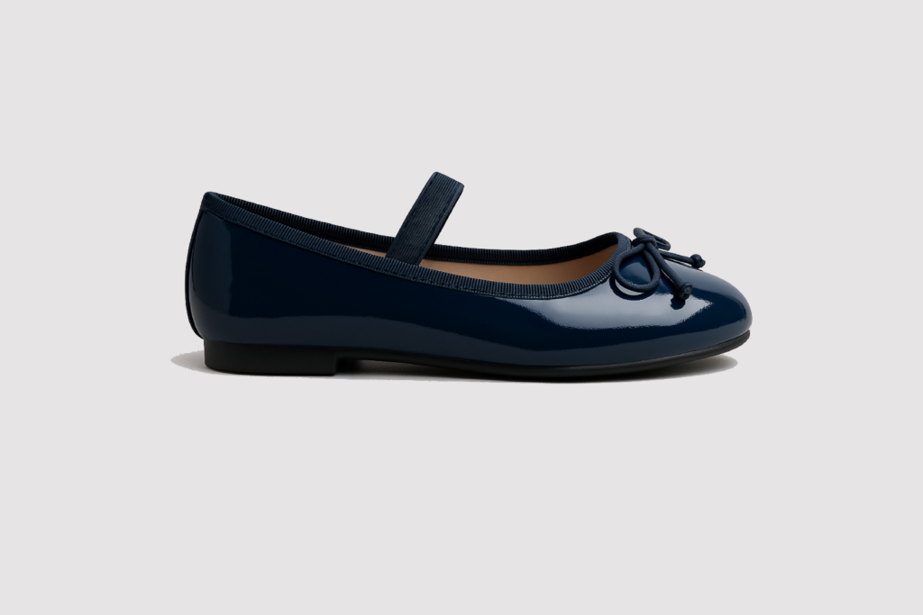 Ballerines fillette sankofa bleu verni