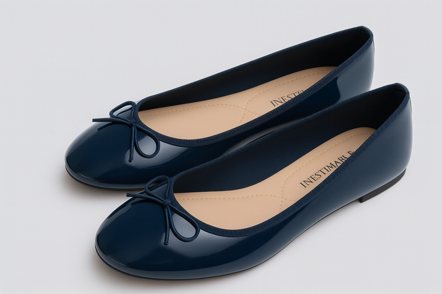 Ballerines bleue à nœud SANKOFA vernie – Image 3