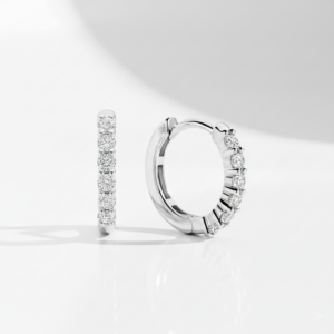 Mini créoles olivia or blanc 18k