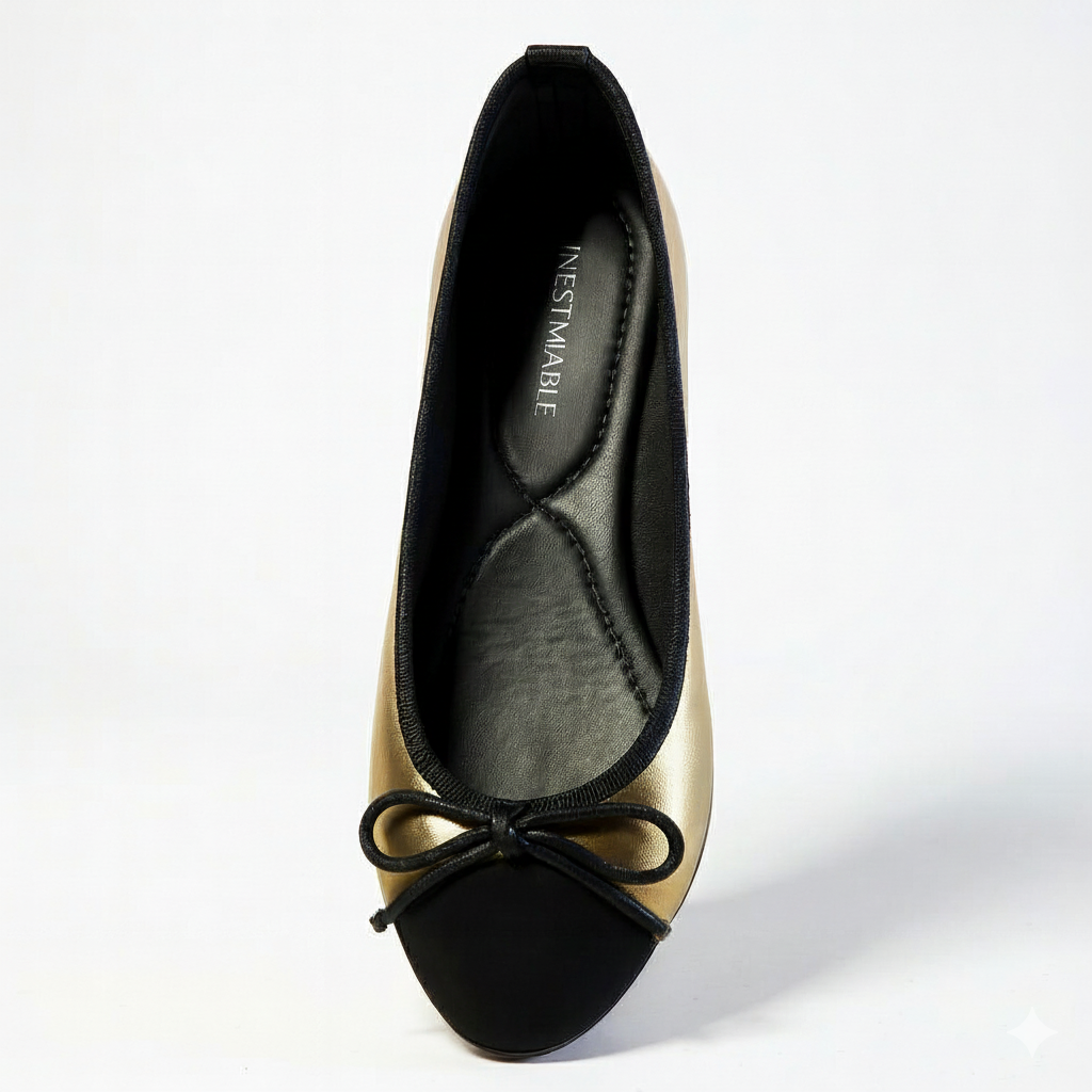 Ballerines noires à nœud SANKOFA Or Noir