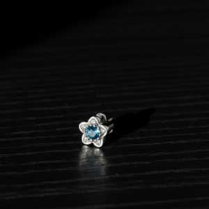 Charm fleur cristal bleu