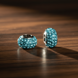 CHARM rond strass bleu