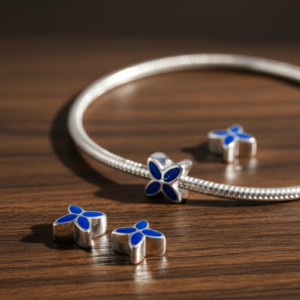 CHARM Fleur 4 pétales bleu