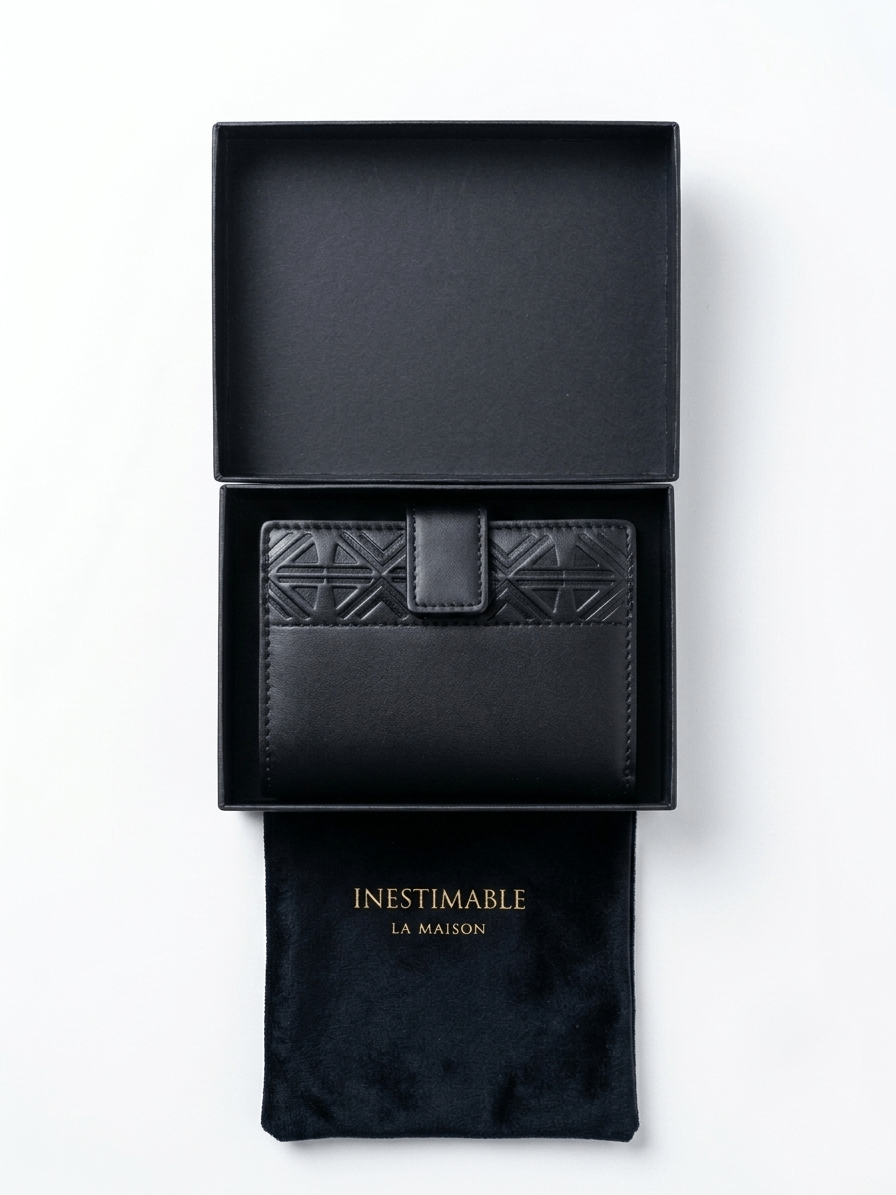 Portefeuille MEJI - Édition lisse Noir – Image 3