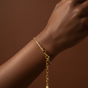 Bracelet Maliya plaqué or jaune- maille serpentine