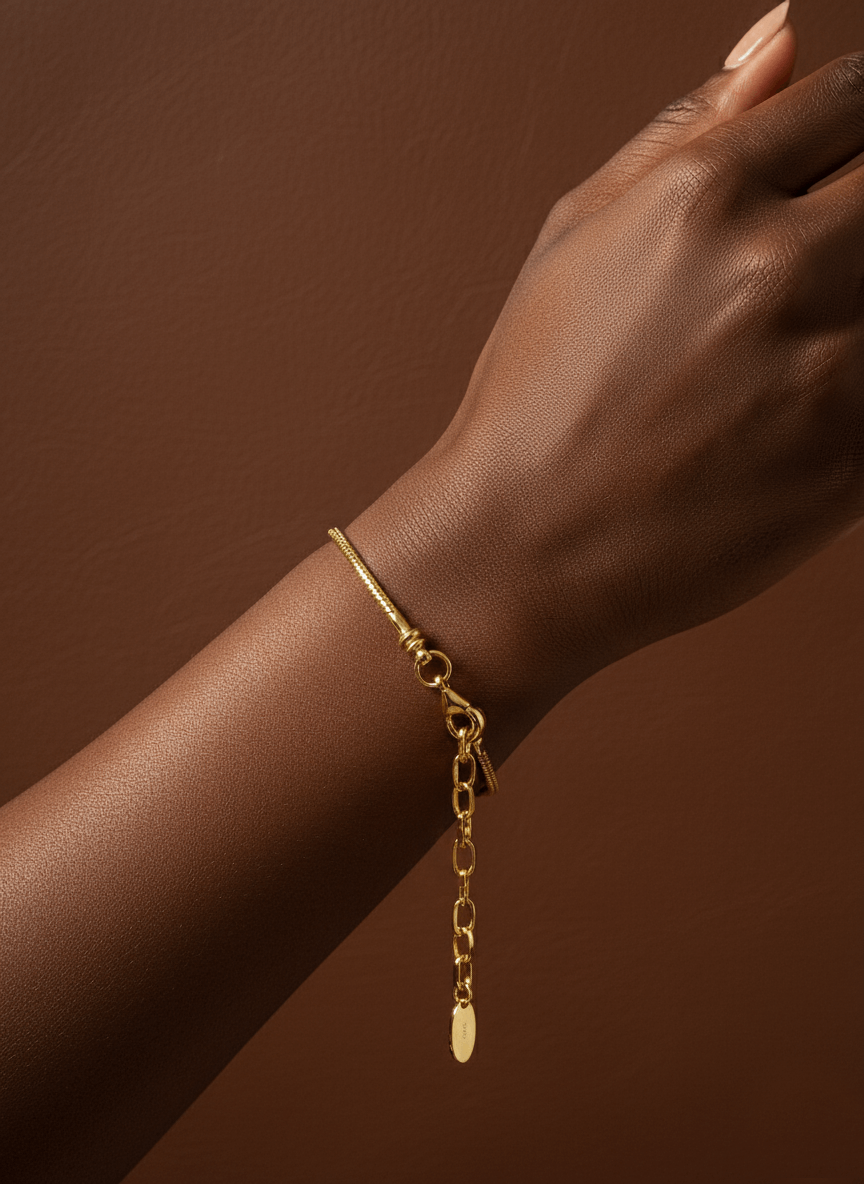 Bracelet Maliya plaqué or jaune- maille serpentine