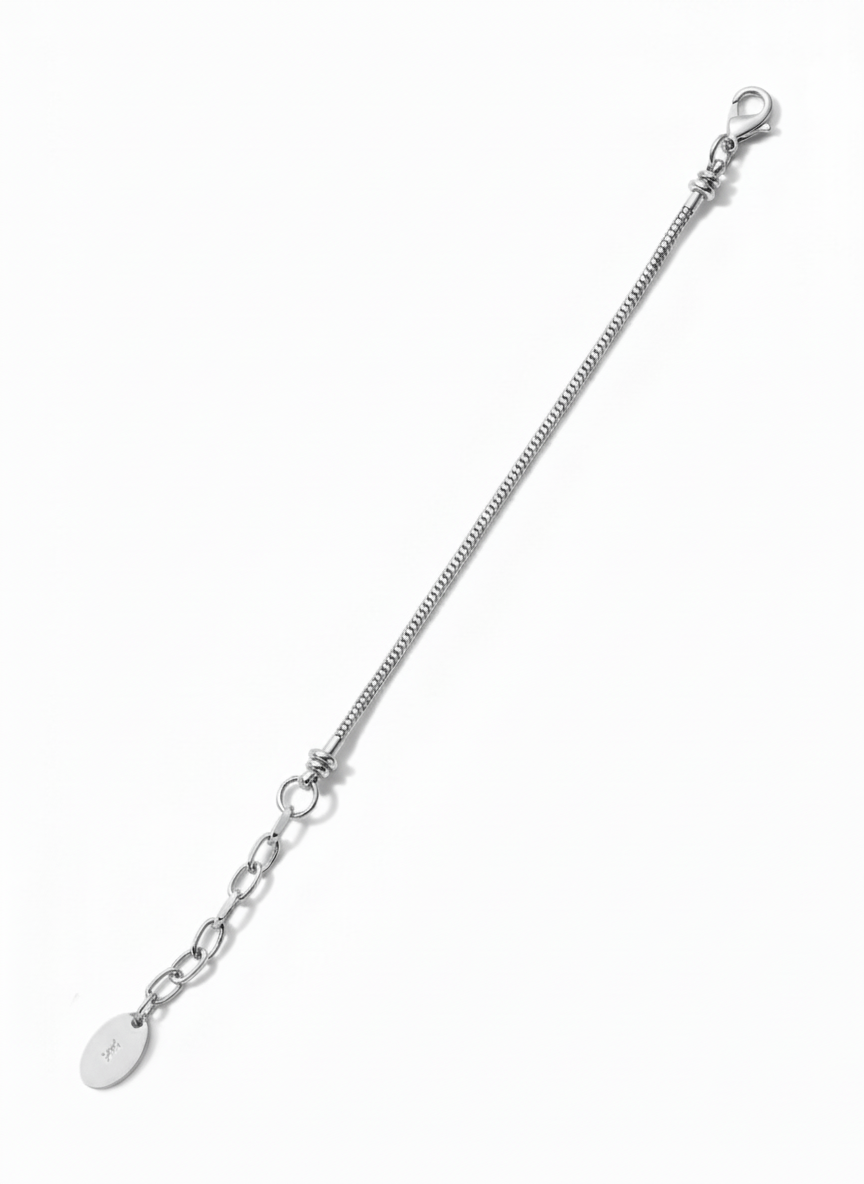 Bracelet Maliya plaqué or blanc- maille serpentine – Image 2