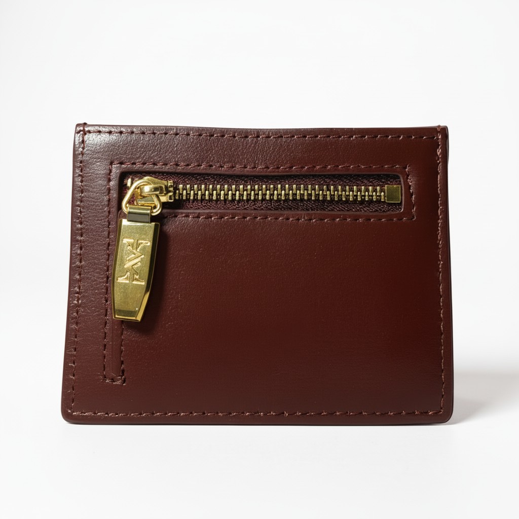 Porte-cartes Essentiel burgundy – Cuir véritable embossé – Image 2