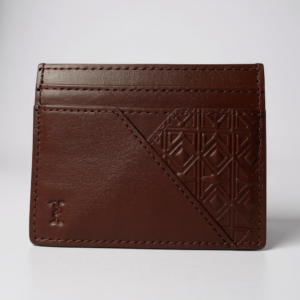 Porte-cartes Essentiel burgundy – Cuir véritable embossé