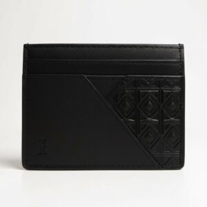 Porte-cartes Essentiel noir – Cuir véritable embossé