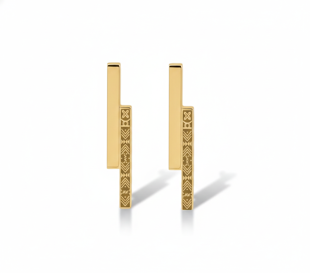 Parure pendentif + Boucles pendantes OHENEBA - Plaqué Or 18 K – Image 4