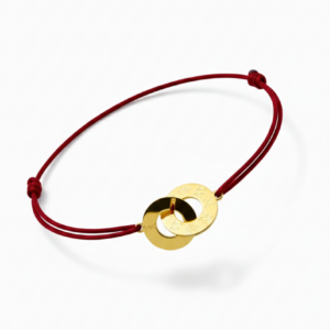 Aban burgundy Bracelet à corde fine - Plaqué or