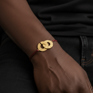 Aban burgundy Bracelet à corde fine - Plaqué or