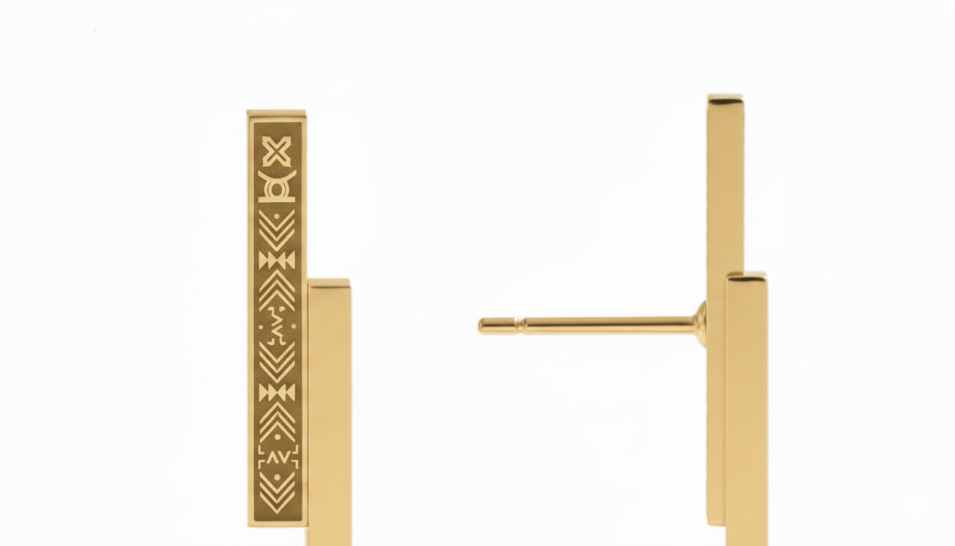 Parure pendentif + Boucles earcuff OHENEBA Plaqué Or 18 K – Image 3