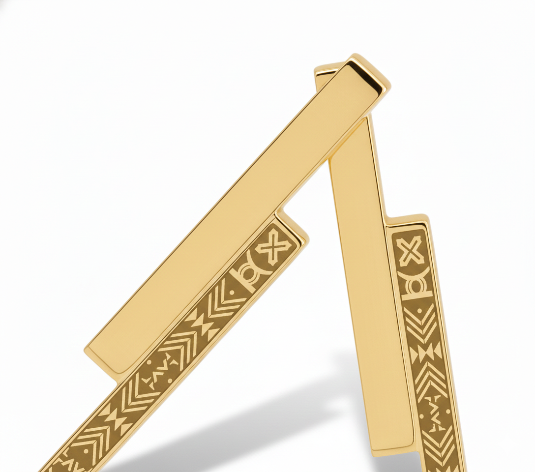 Parure pendentif + Boucles pendantes OHENEBA - Plaqué Or 18 K – Image 2