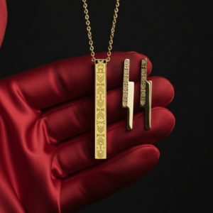 Parure pendentif + Boucles earcuff OHENEBA Plaqué Or 18 K