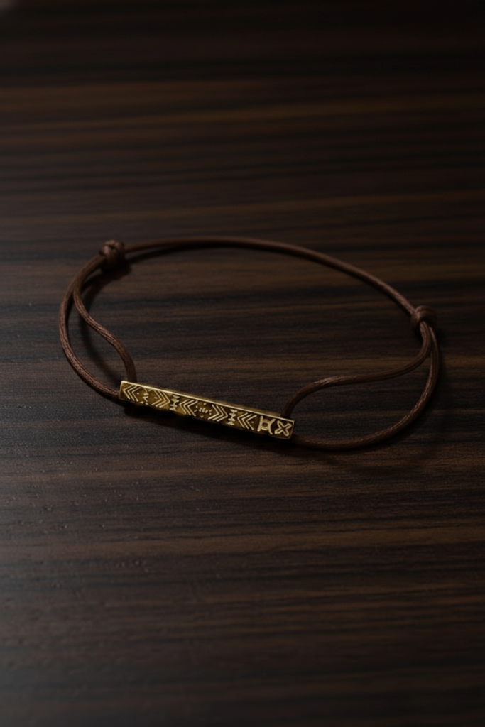 Oheneba Cacao  Bracelet à corde fine – Plaqué or