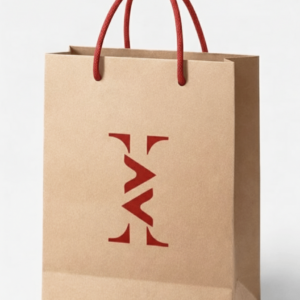 Sac cadeau de luxe papier brun Passion + carte de voeux