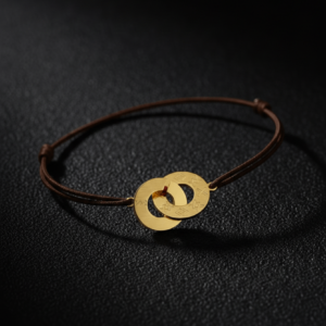 Aban Café Bracelet à corde fine - Plaqué or