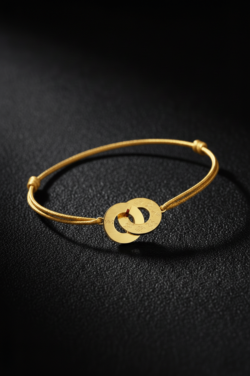 Aban Golden Bracelet à corde fine - Plaqué or