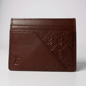 Le Porte-cartes personnalisé Essence burgundy – Cuir véritable embossé