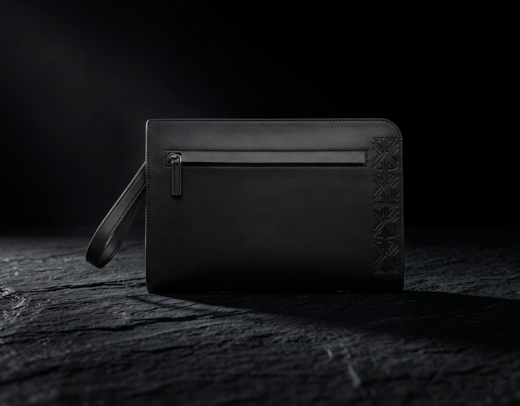Pochette Denkyem– Édition lisse Noir