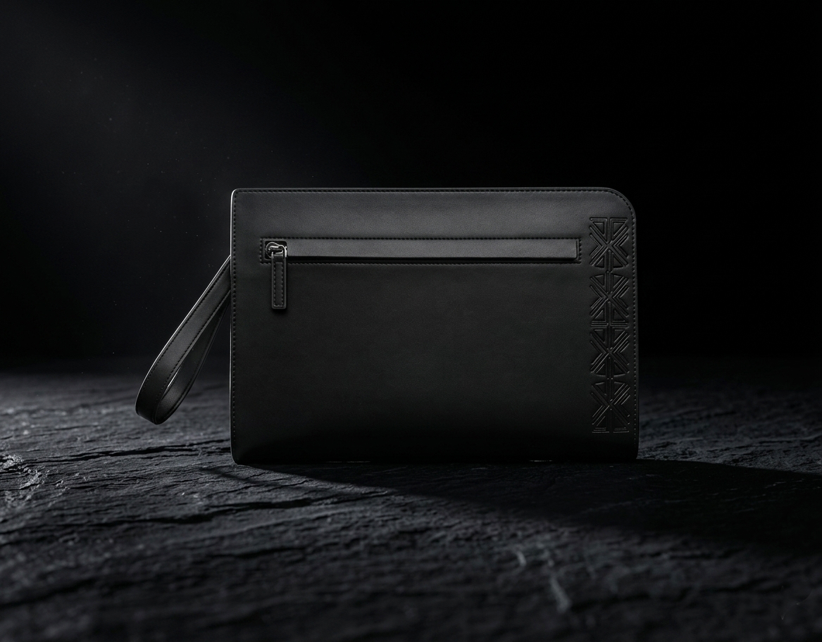 Pochette Denkyem– Édition lisse Noir